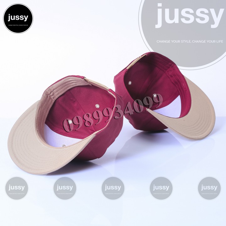 Mũ Snapback Đỏ Trơn Phối Kết Vàng Kaki Nổi Bật