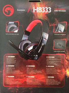 HEADPHONE MARVO (H8333)( ĐEN ĐỎ)
