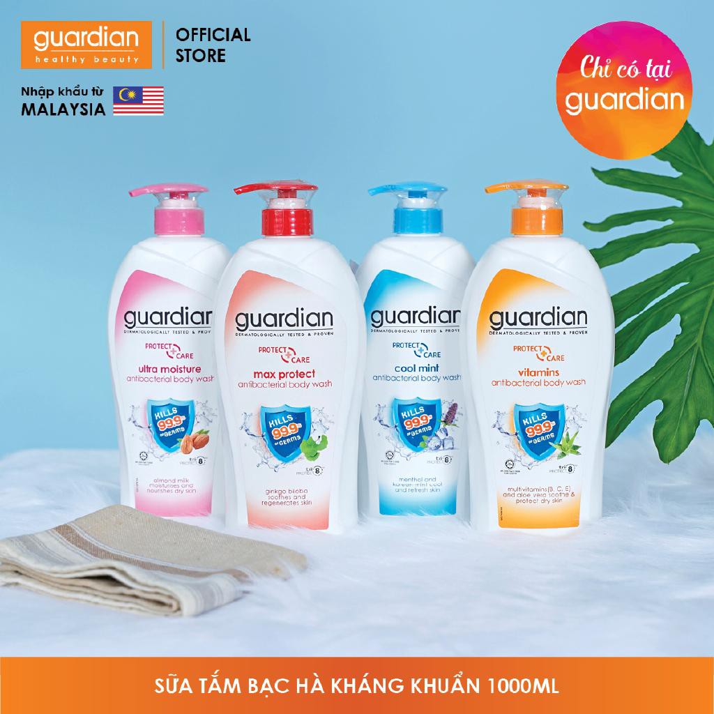 Sữa Tắm Kháng Khuẩn Guardian 1000ml Malaysia Bảo Vệ Khỏi Vi Khuẩn Gây Hại