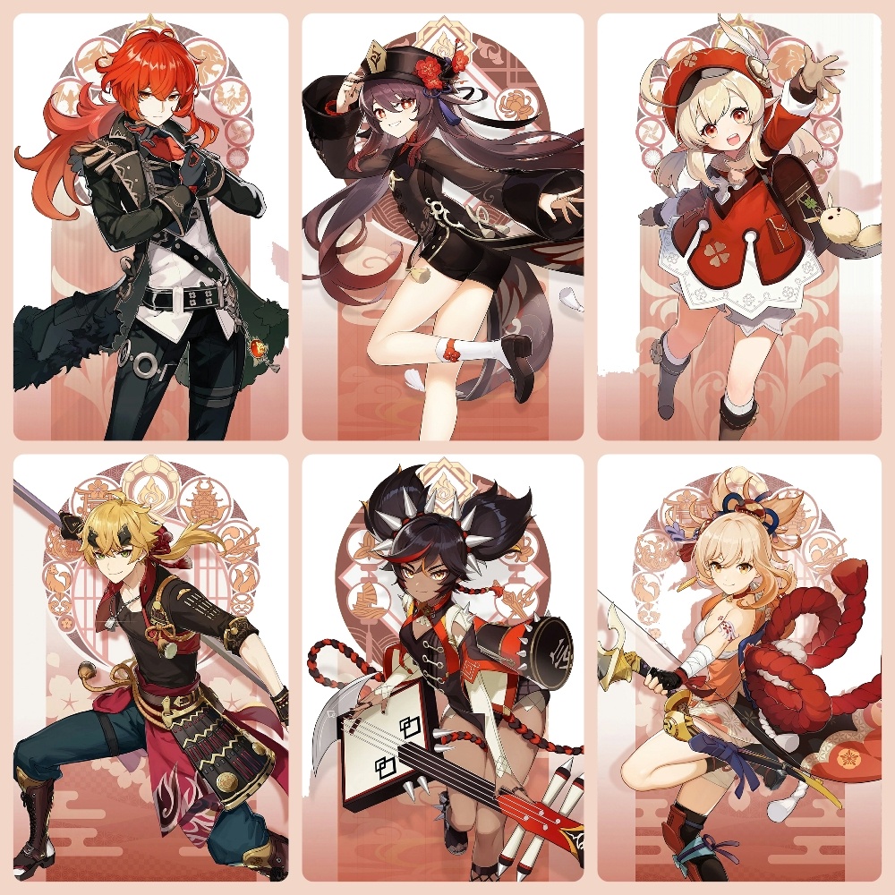Ảnh card bo góc in hình nhân vật game GENSHIN IMPACT 50 mẫu thẻ bo viền 5*8cm anime chibi sưu tầm #
