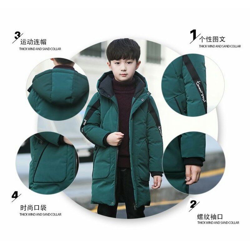 Áo khoác phao đại hàn dáng dài bé trai ảnh thật