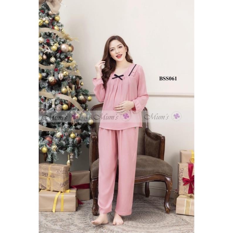 bộ sau sinh DÀI TAY đẹp giá rẻ cho mẹ bầu, sau sinh ở cữ chất ĐŨI Cao Cấp kèm khóa ti tiện lợi.