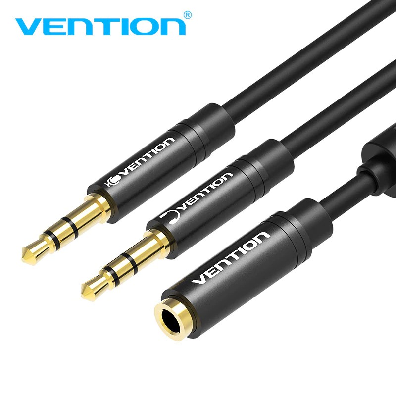 Bộ chia cáp tai nghe Vention chữ Y nối dài cổng 3.5mm sang hai đầu 3.5mm cho máy tính