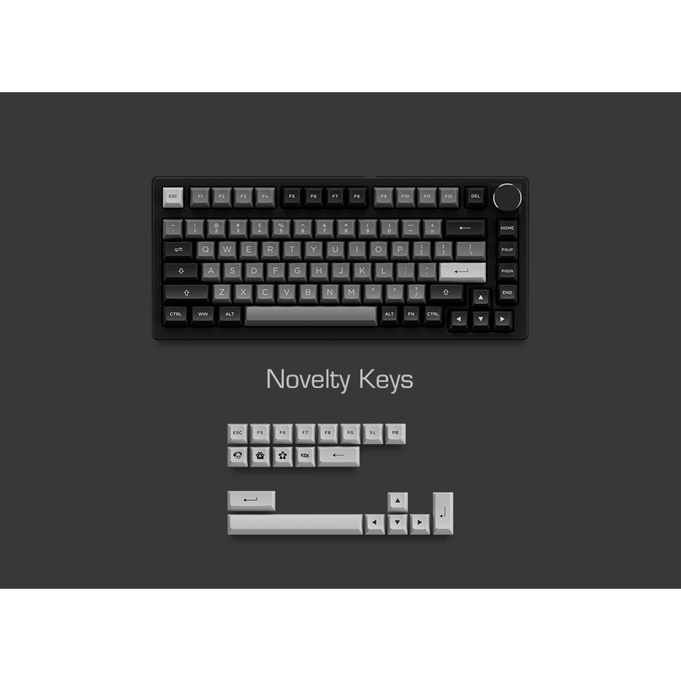 Bàn phím AKKO PC75B Plus Black & Silver (Bluetooth 5.0 / Wireless 2.4Ghz / Hotswap / Foam tiêu âm / AKKO CS Jelly switch