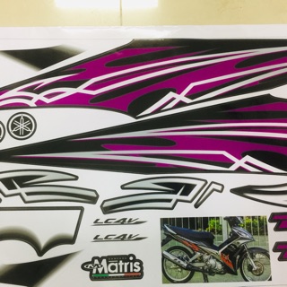 Tem Exciter 2006 mẫu lửa tím rời cho xe đen trắng