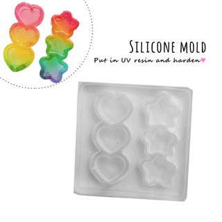Khuôn silicone trong dẻo đổ nhựa resin làm shaker hình tim và sao heart shaker star shaker
