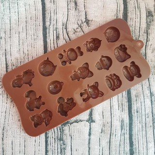  HCM - Khuôn silicon rau câu socola 15 hình động vật