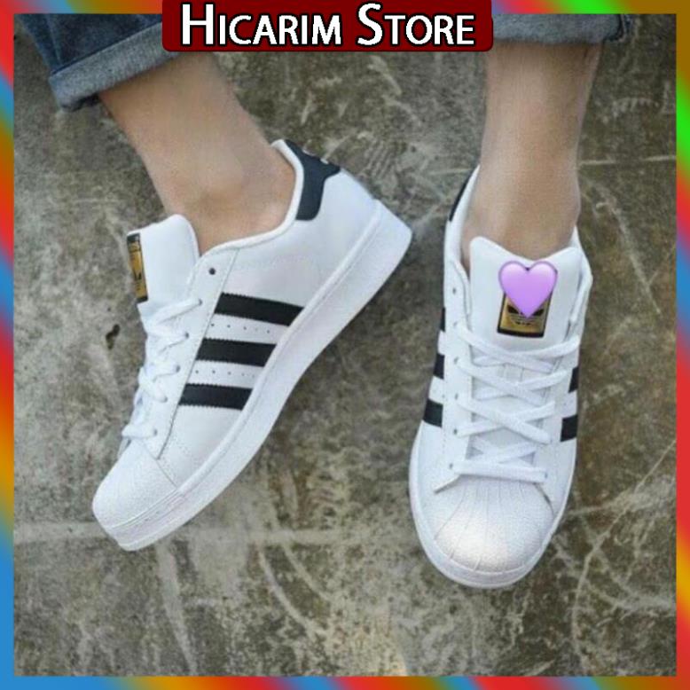 Giày thể thao mũi sò trắng 3 sọc [ FULL BOX BILL] da mềm êm chân luôn hot hit 2021