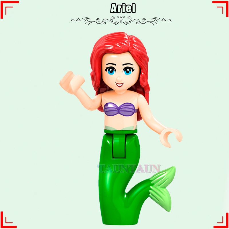 Đồ Chơi Lego Lắp Ráp Nhân Vật Alana Ariel Cinderella Fairy Godmother Rapunzel Elsa Ursula Mr.Krabs