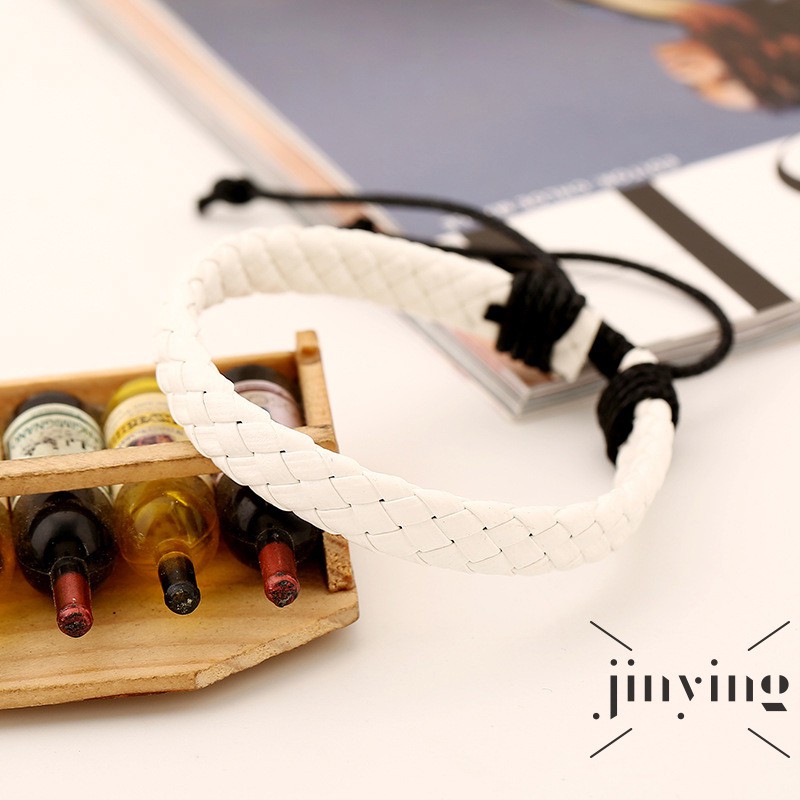 GETNOIVAS Vòng tay da pu thiết kế đơn giản cho nam và nữ