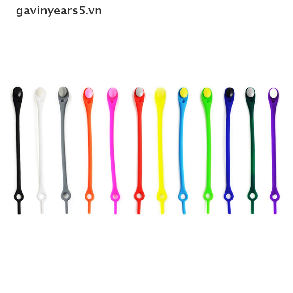 Set 12 dây giày silicon đàn hồi không cần buộc phù hợp cho mọi loại giày thể thao