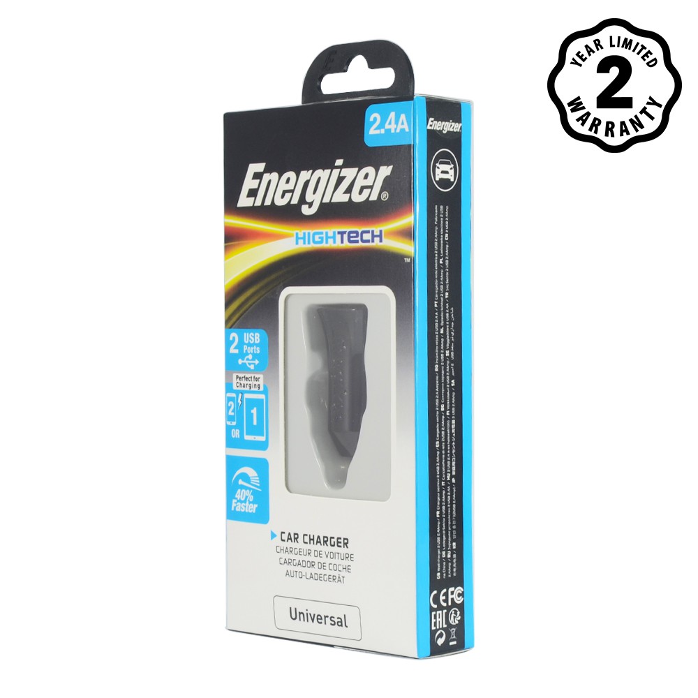 Sạc Ô Tô Energizer 2.4A 2USB - DCA2BHBK3