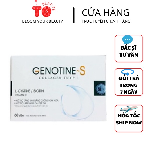 Viên Uống Đẹp da, Mượt Tóc Bổ sung Collagen, LCystine GENOTINE S (Genotines) 60 viên