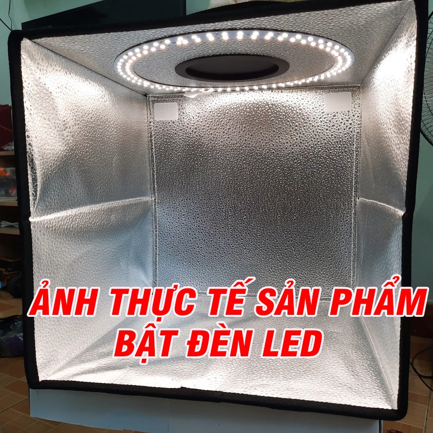 Hộp chụp sản phẩm kích thước 30x30cm có đèn led tặng kèm 6 phông nền màu sản phẩm hãng Puluz