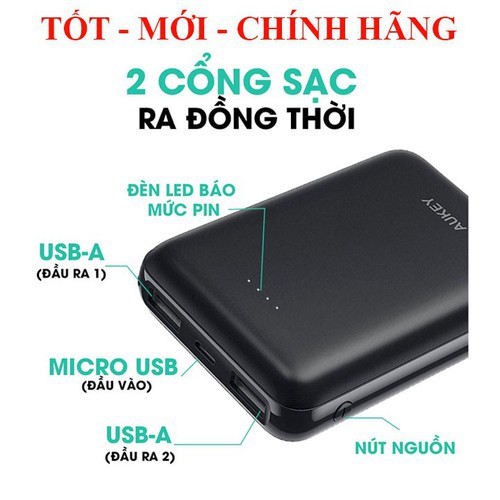 Sạc dự phòng 12W siêu nhỏ gọn 10000mAh AUKEY PB N66