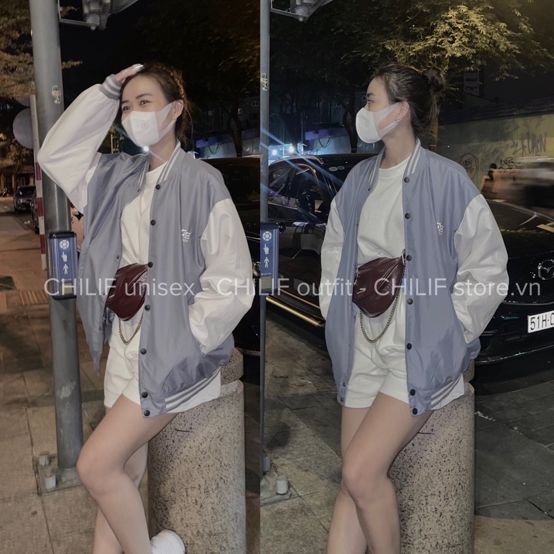 Áo khoác BOMBER BADGE màu Đen/ Xanh Unisex Cực đẹp( Hình thật 100% chất dù 2 lớp  chữ thêu chuẩn xịn. Giá rẻ Số 1 ❗️)
