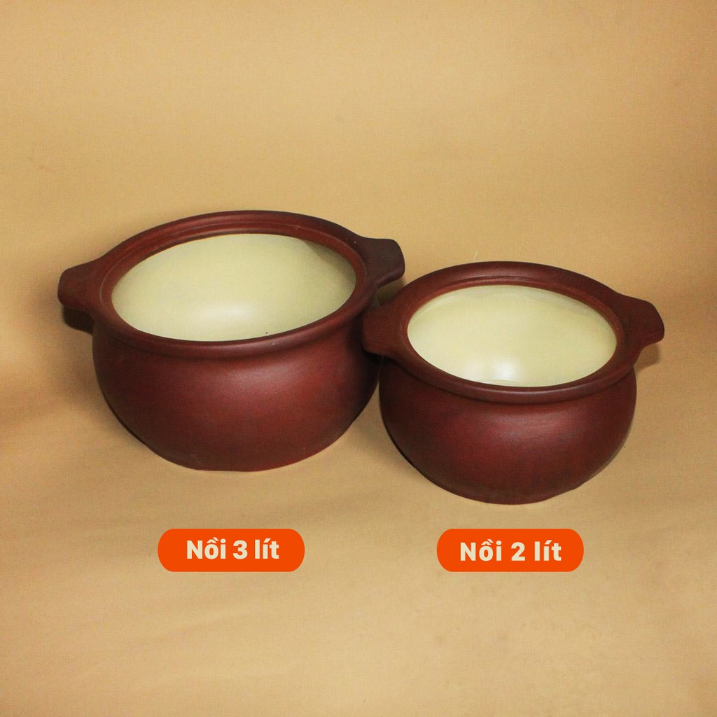 Nồi đất NodaCook 2 - 3  năng kháng khuẩn - Kho thịt cá hầm canh