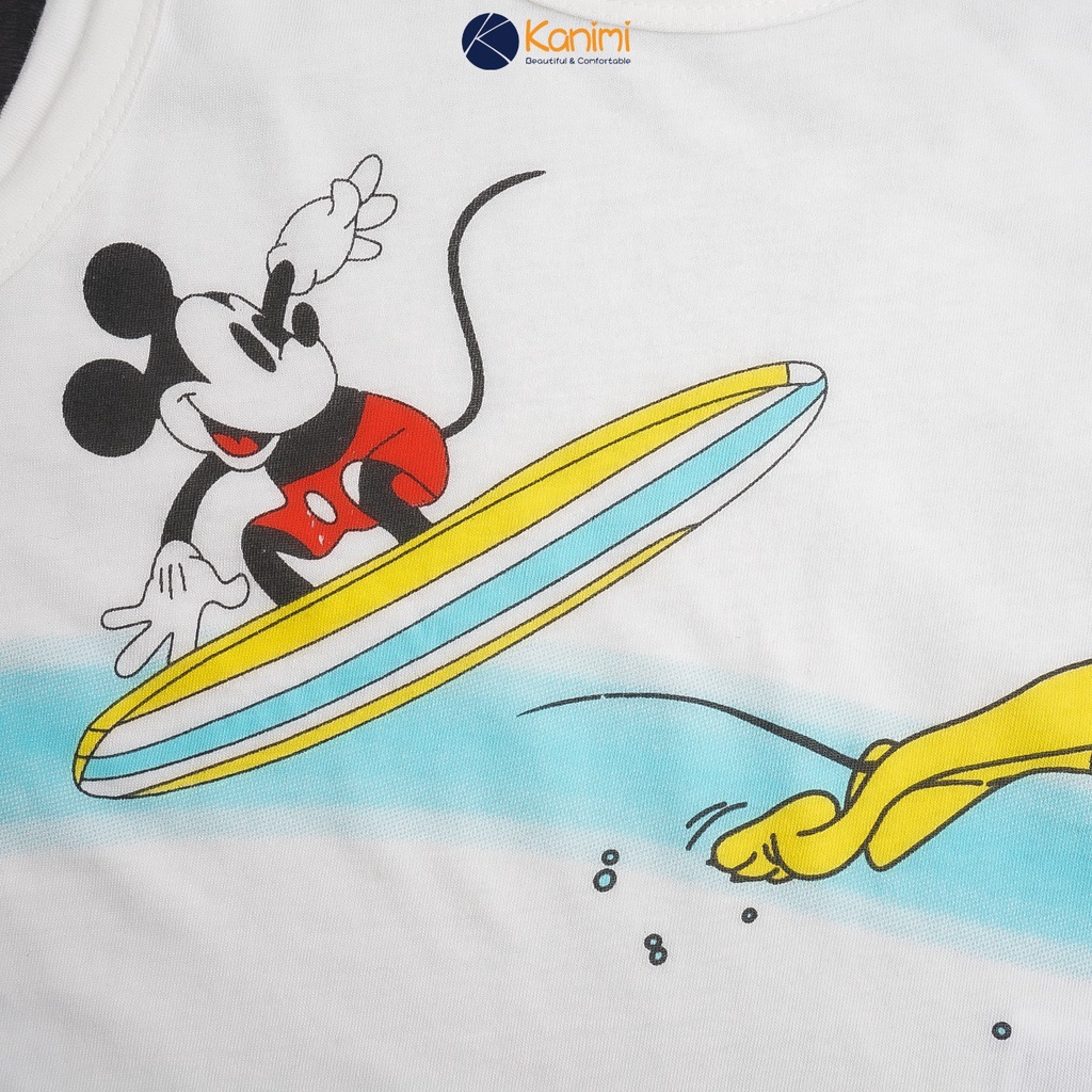 Áo thun sát nách bé trai HM chất cotton mềm in hình Mickey chó cứu hộ size nhí 2-7 tuổi