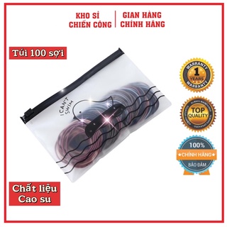 Set dây buộc tóc 100 dây nhiều màu , có túi zip .