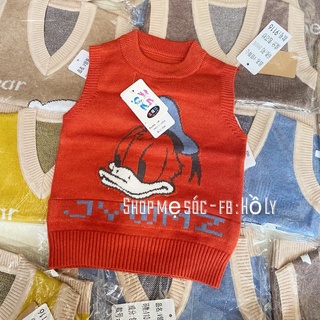Áo gile len cho bé chất len đanh mịn dày dặn