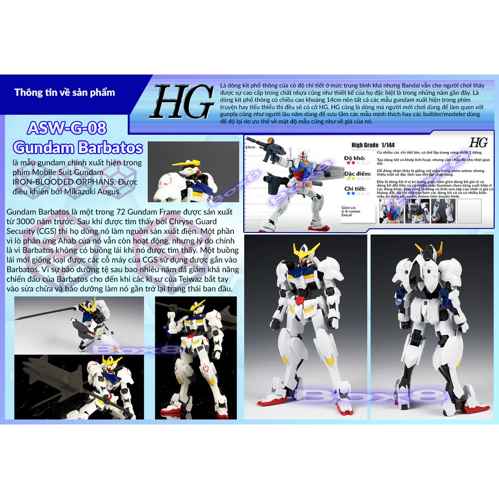 Mô Hình Gundam Bandai HG 001 Gundam Barbatos 1/144 IBO [GDB] [BHG]