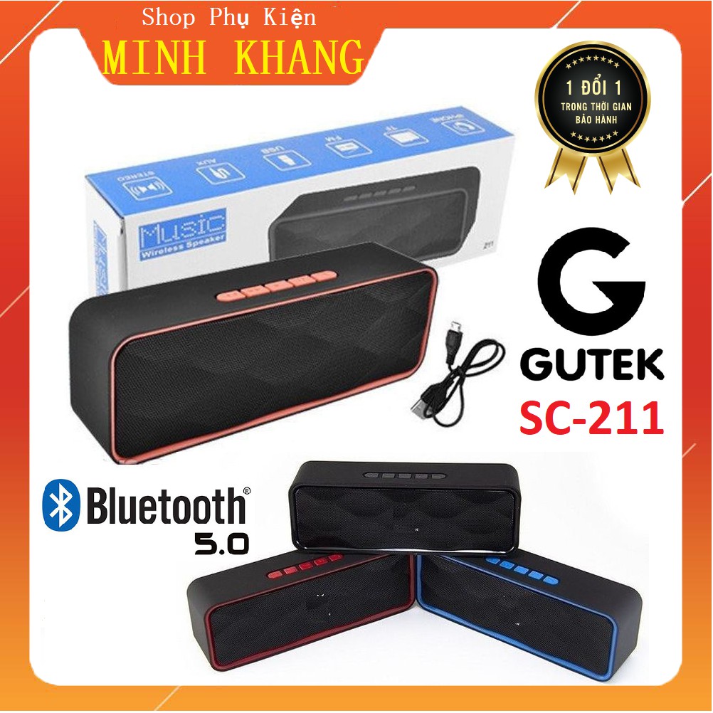 [Free Ship] Loa Bluetooth 211 Hỗ Trợ Thẻ Nhớ - Đài FM - USB, Chất Âm Trong - Bass Trầm Sâu Lắng Nghe Nhạc Cực Hay