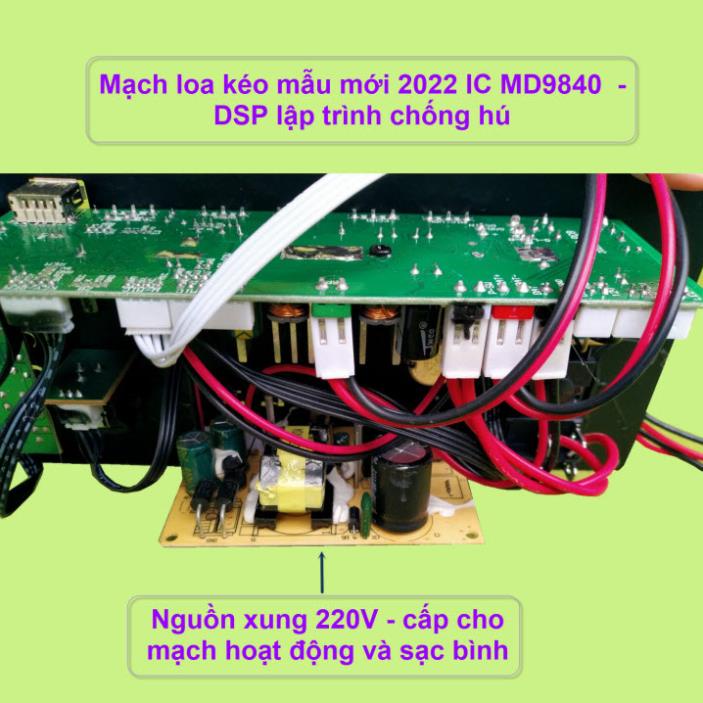 Mạch loa kéo IC MD9840 130W – 150W DSP lập trình chống hú, nguồn xung 220V - Karaoke và Guitar điện