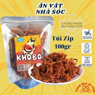 Khô Bò Xé Sợi 100gr, Khô Bò Hàng Đặc Biệt, Đồ Ăn Vặt Nhà Sóc Ngon Bổ Rẻ Sạch