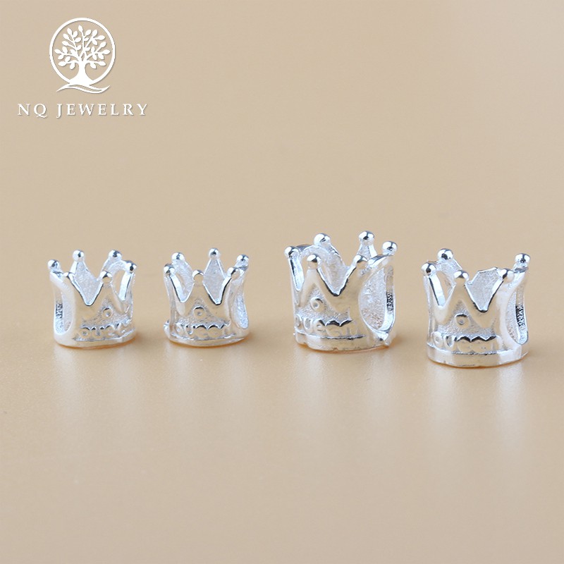 Combo 5 charm bạc vương miệng hoàng gia 6mm - NQ Jewelry
