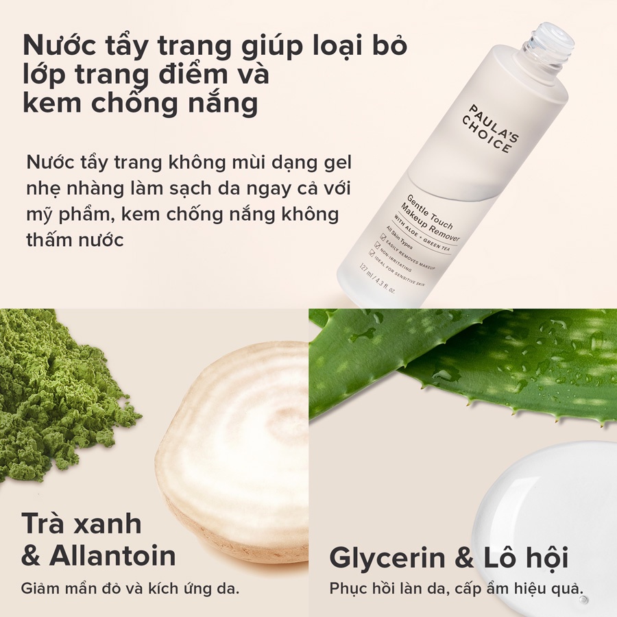 Tẩy Trang Paula's Choice GENTLE TOUCH MAKEUP REMOVER 127ml Sạch Mọi Lớp Make Up Không Gây Khô Da [NHẬP KHẨU CHÍNH HÃNG]