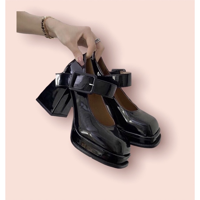 Giày oxford Mary Jane quai cài đế cao trụ vuông 9cm - G9CM