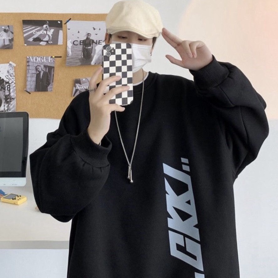 FREESHIP Áo Sweater, Áo Nỉ Bông Họa Tiết Chữ GKKI Form Rộng Phong Cách Ulzzang | BigBuy360 - bigbuy360.vn