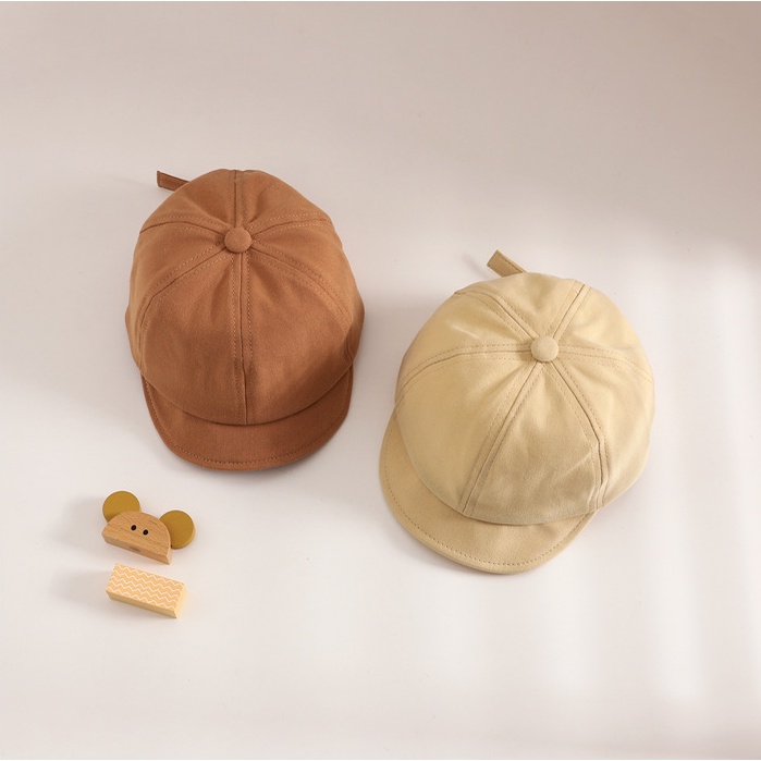 Mũ Lưỡi Trai Vành Ngắn Màu Trơn Đơn Giản Mềm Mại Cho Bé