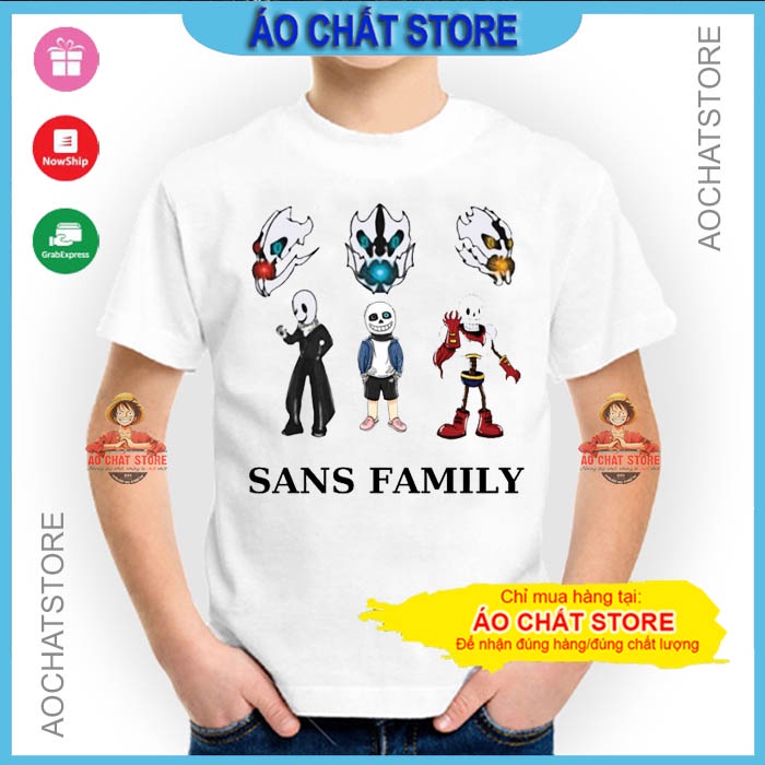 BST Áo thun Sans Undertale bé trai bé gái siêu độc nhiều mẫu S06 | Áo Among Us trẻ em đẹp | Áo Chất Store