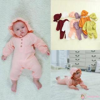 Áo liền quần + nón + quần dài xinh xắn cho bé
