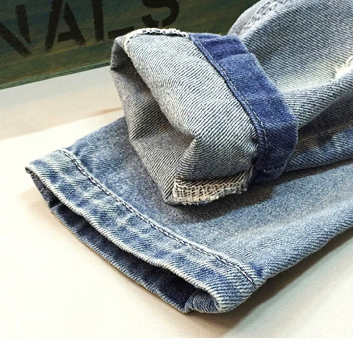 Quần jeans dài phối rách cho bé gái 4-8 tuổi cá tính năng động BBShine – Q013