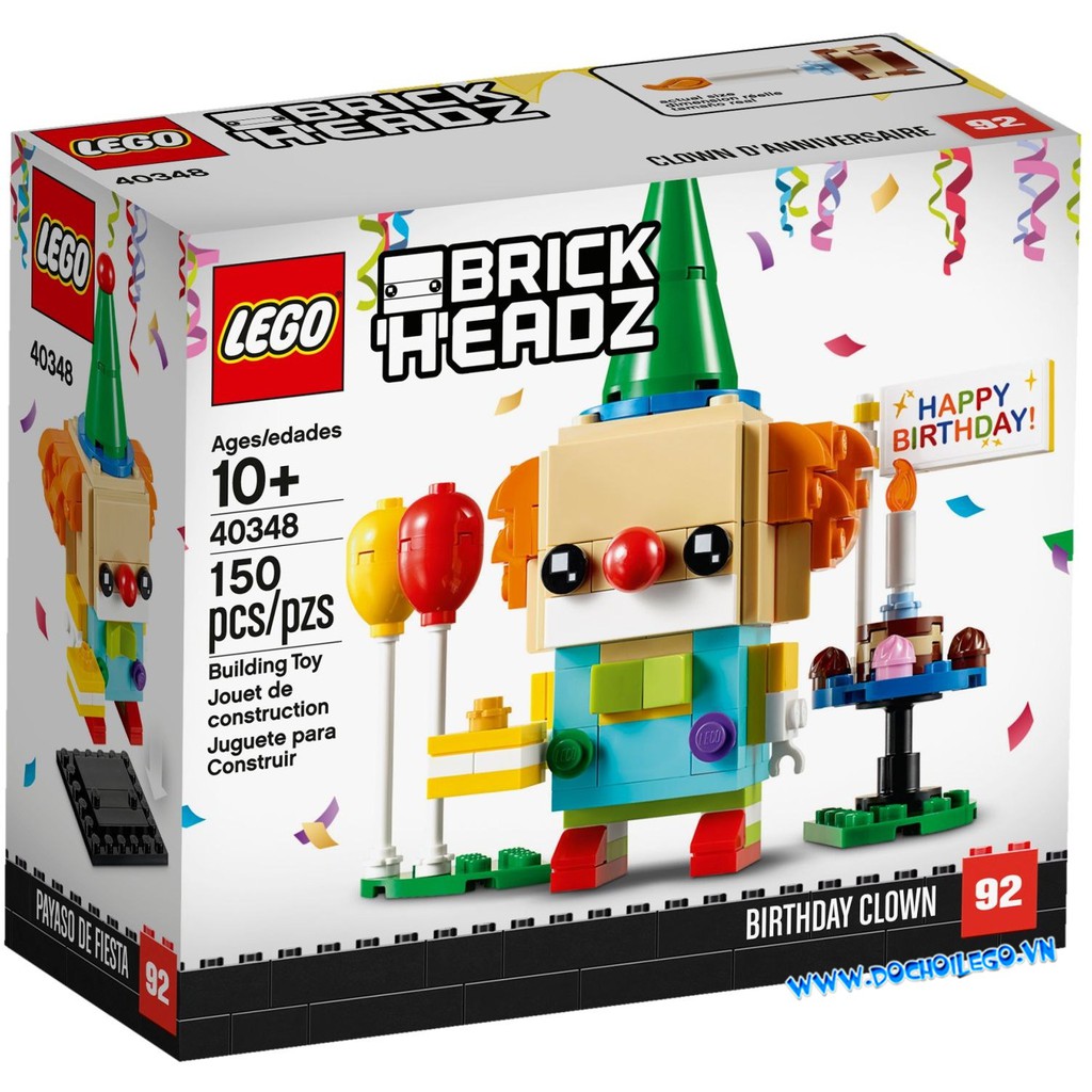 40348 Lego BricksHeadz Birthday Clown - Chú hề Chúc mừng sinh nhật.