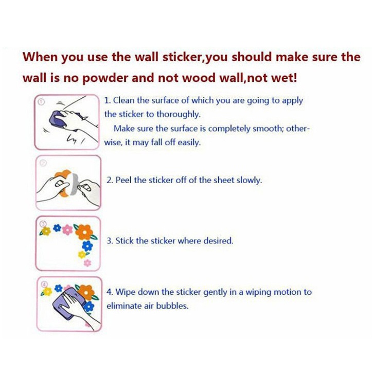 Miếng Dán Tường Bằng PVC Họa Tiết Giỏ Hoa Xinh Xắn Trang Trí Nhà Cửa DIY