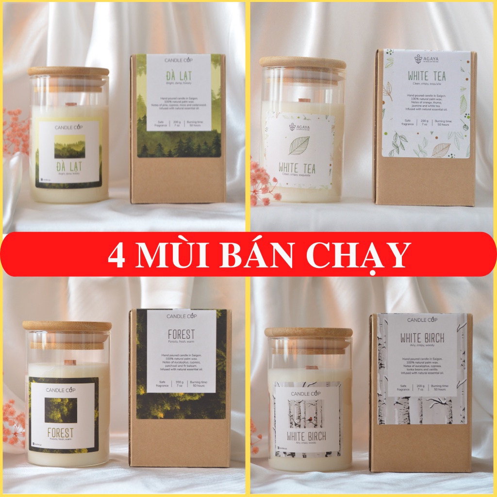 Nến Thơm Thiên Nhiên Candle Cup AGAYA - 100% Từ thiên nhiên - An toàn cho người sử dụng