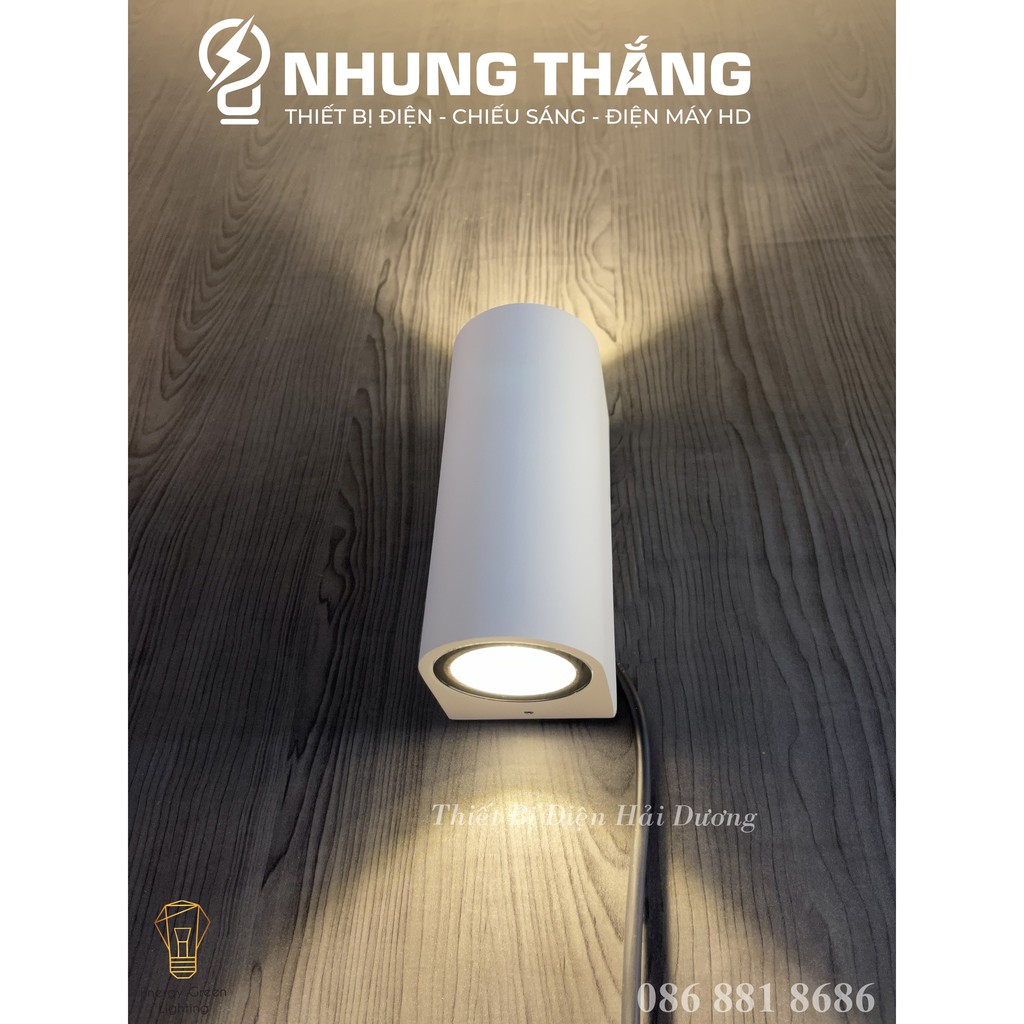 Đèn Hắt Tường Chống Nước 2 Đầu Chiếu Sáng DT-1842 10W Ánh Sáng Vàng Thân Nhôm - Chip Led Siêu Sáng - Bảo Hành 1 Năm