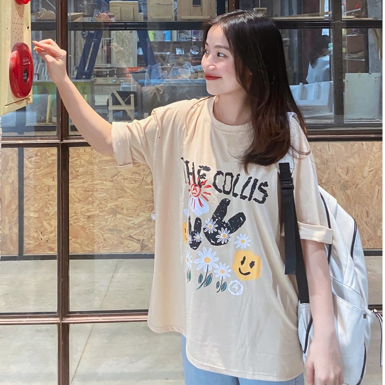 Áo thun nữ / Áo phông nữ form rộng tay lỡ freesize The Collis in hình dễ thương