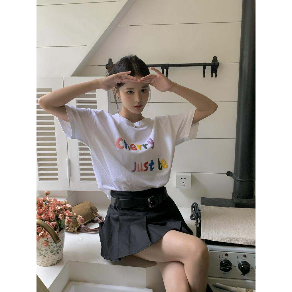 Áo Thun Cotton Ngắn Tay In Chữ Foam 62828