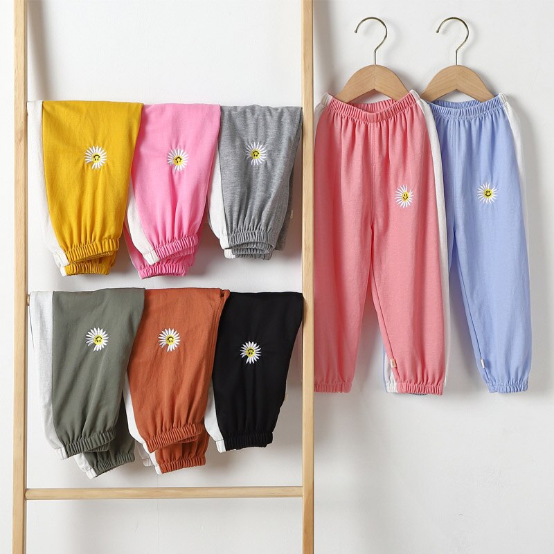 Quần Dài Thể Thao Bằng Cotton Linen Thời Trang Xuân Hè Cho Bé Gái 2-6 Tuổi