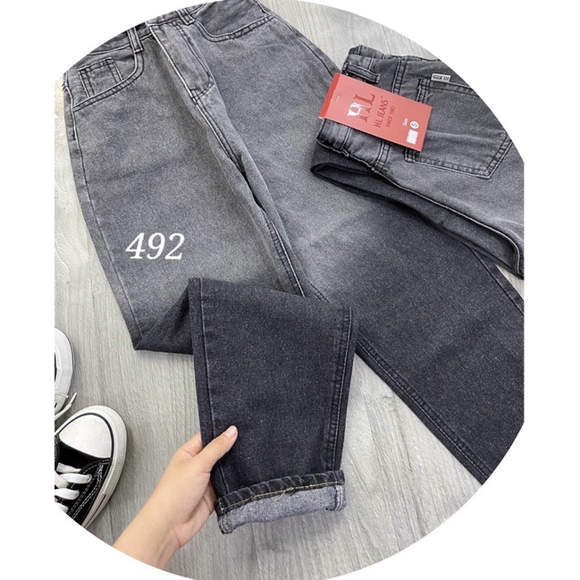 Quần Baggy Bò Loang Khói Trơn Và Rách M100