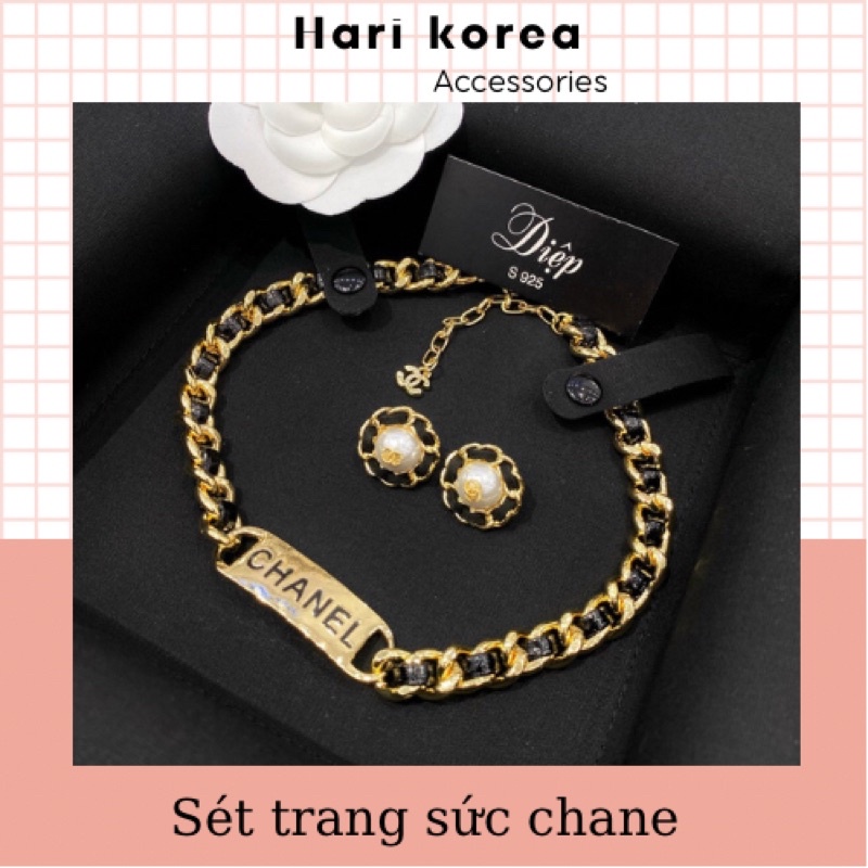 Sét trang sức chanel / Vòng cổ chane / Bông chane xinh