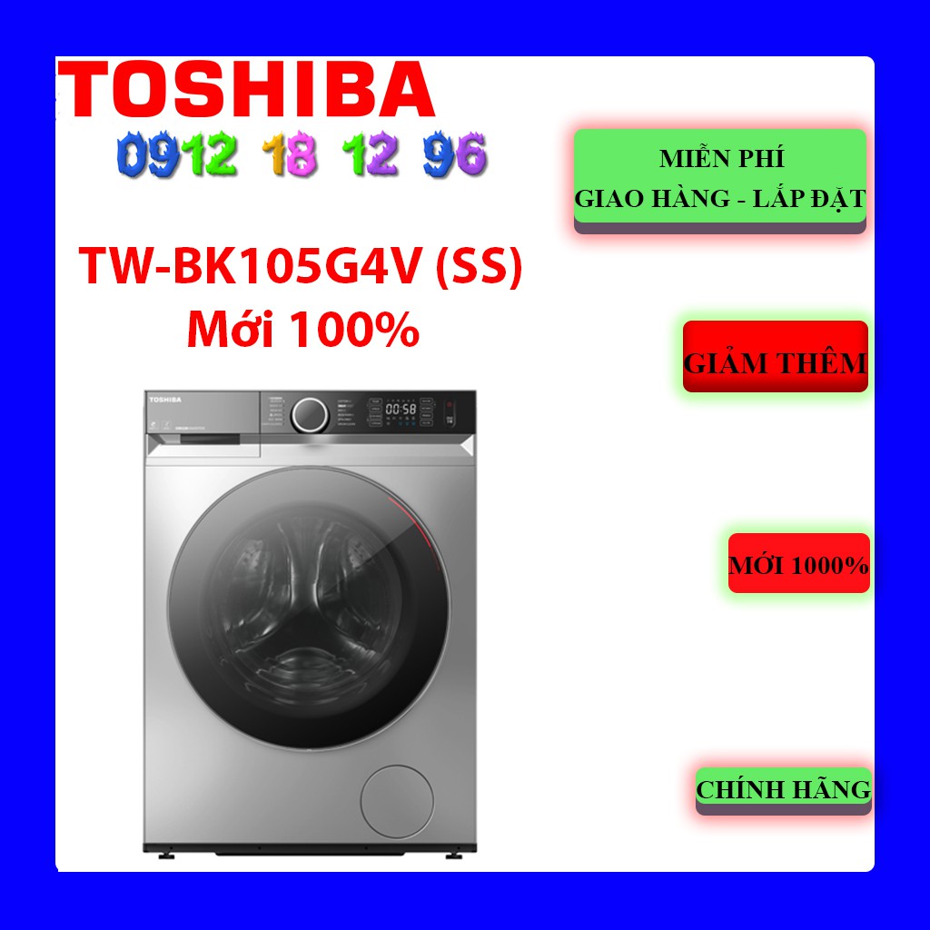 FREE _ Máy giặt Toshiba TW-BK105G4V(SS) Inverter 9.5 Kg