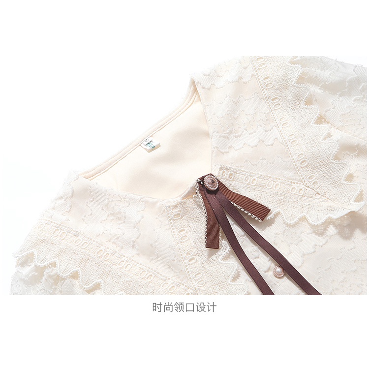 Áo Ren Cổ Búp Bê Tay Dài Phong Cách Phương Tây Thanh Lịch Dành Cho Nữ * * * &