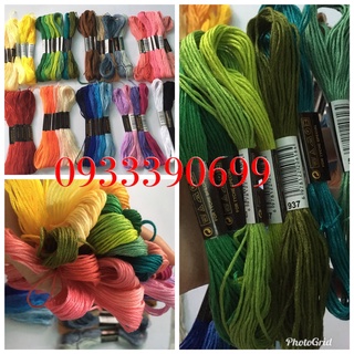 🌺🌺 HÀNG TỐT Chỉ thêu tay truyền thống sợi cotton CHỌN MÀU theo set như hình chụp