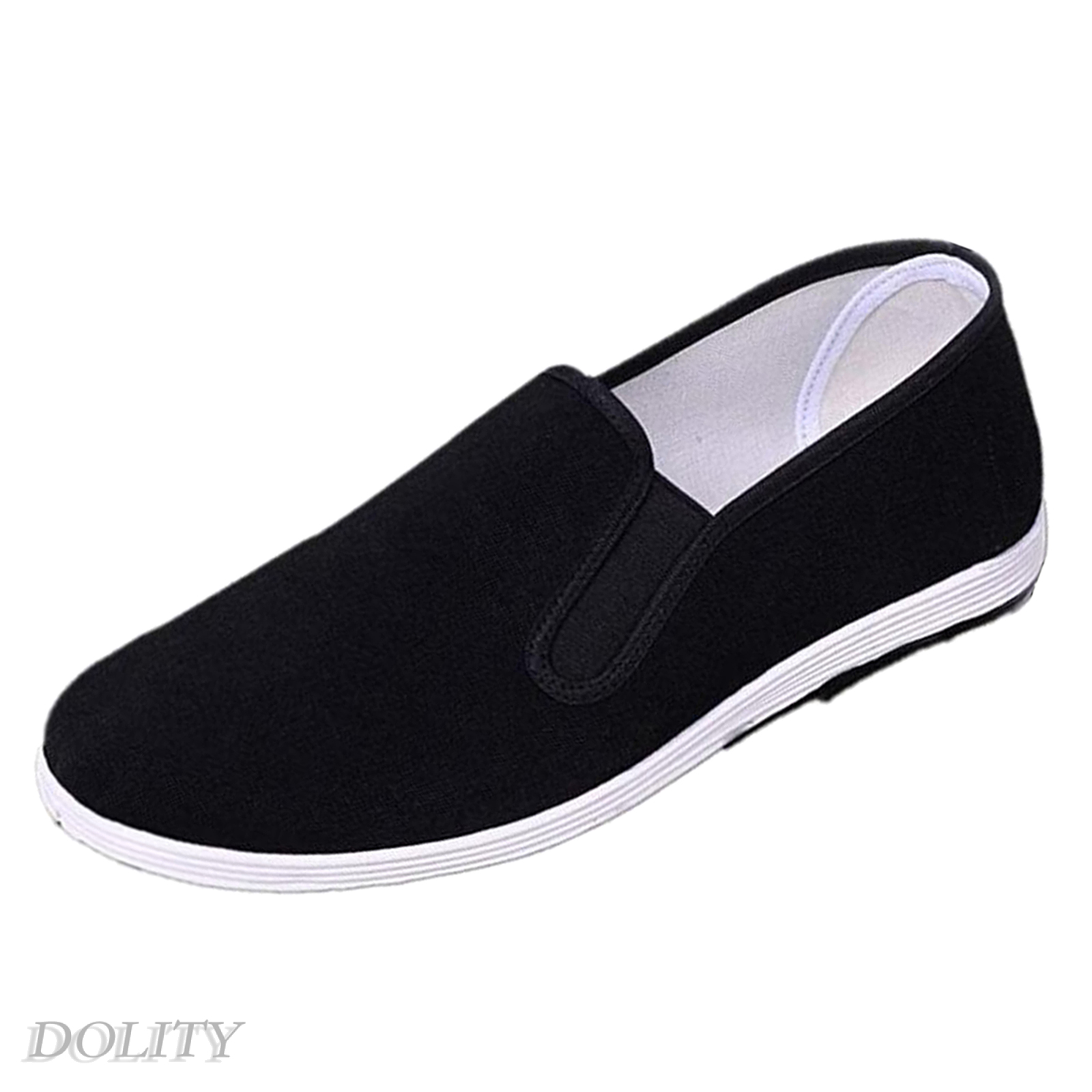 [DOLITY]Chinese Traditional Cotton Cloth Shoes Kung Fu Tai Chi Shoes Oxford Sole Unisex Black Size 39-44 for Men Outdoor Sports