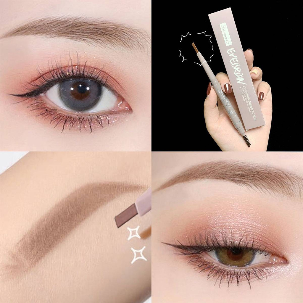 Bút chì kẻ lông mày hai đầu mịn chống thấm nước không dễ mất màu tự động xoay